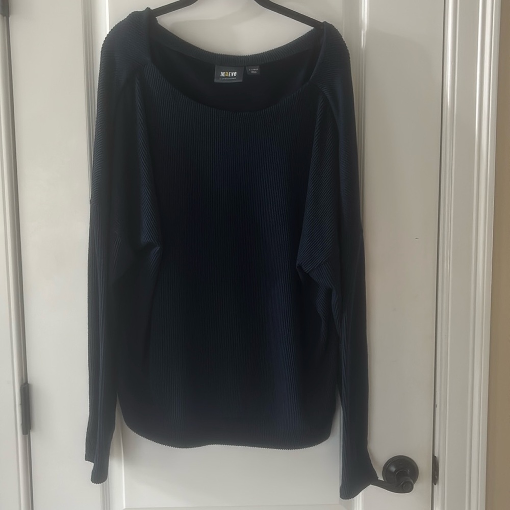 Anthropologie Ribbed Navy Sweater